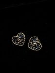 CHANEL 24P Heart Stud Earrings