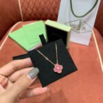 Van Cleef & Arpels Rhodonite Alhambra Pendant Necklace