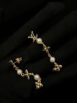 LOUIS VUITTON Pearl&Four-leaf Clover Dangle Earrings