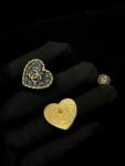 CHANEL 24P Heart Stud Earrings