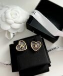 CHANEL 24P Heart Stud Earrings