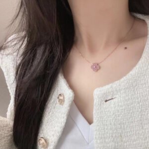 Van Cleef & Arpels Rhodonite Alhambra Pendant Necklace