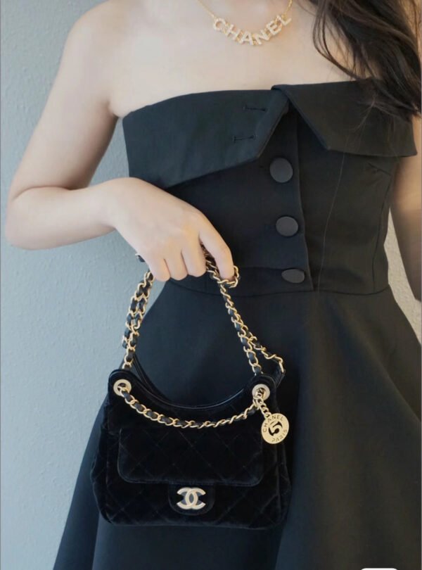 CHANEL 23B Velvet Hobo Bag