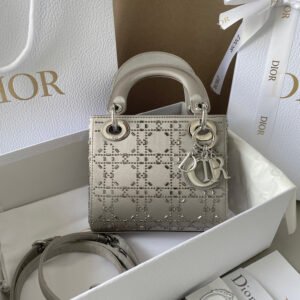 Mini Lady Dior Bag Strass Cannage Satin