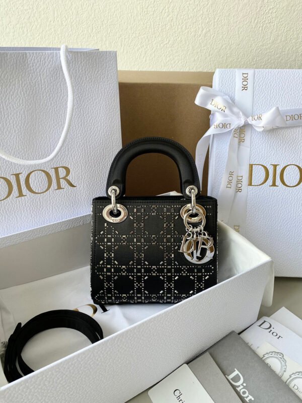 Mini Lady Dior Bag Strass Cannage Satin