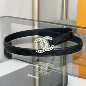 CHANEL logo Rhinestone belt 20mm