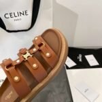 CELINE - TIPPI SLIDE IN CALFSKIN - VEGETAL TANNING DARK BROWN