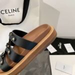 CELINE - TIPPI SLIDE IN CALFSKIN - VEGETAL TANNING DARK BROWN