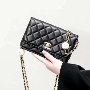 CHANEL Double pearl cover   woc bag